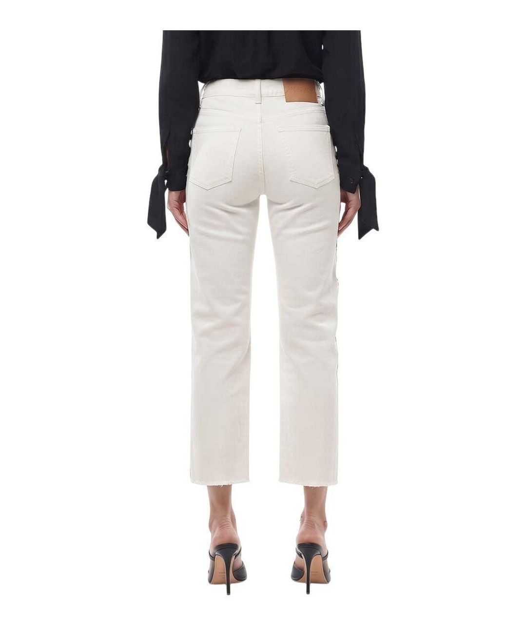 Stella McCartney White Straight High Rise Jeans