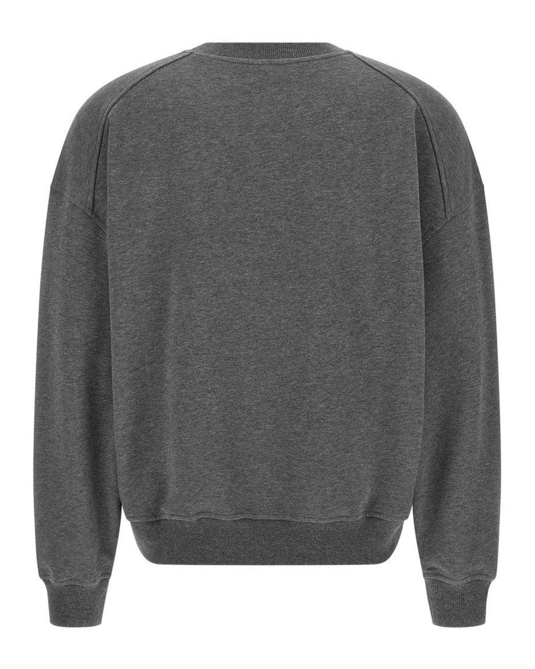 Brunello Cucinelli Gray Logo Crew Neck Sweatshirt