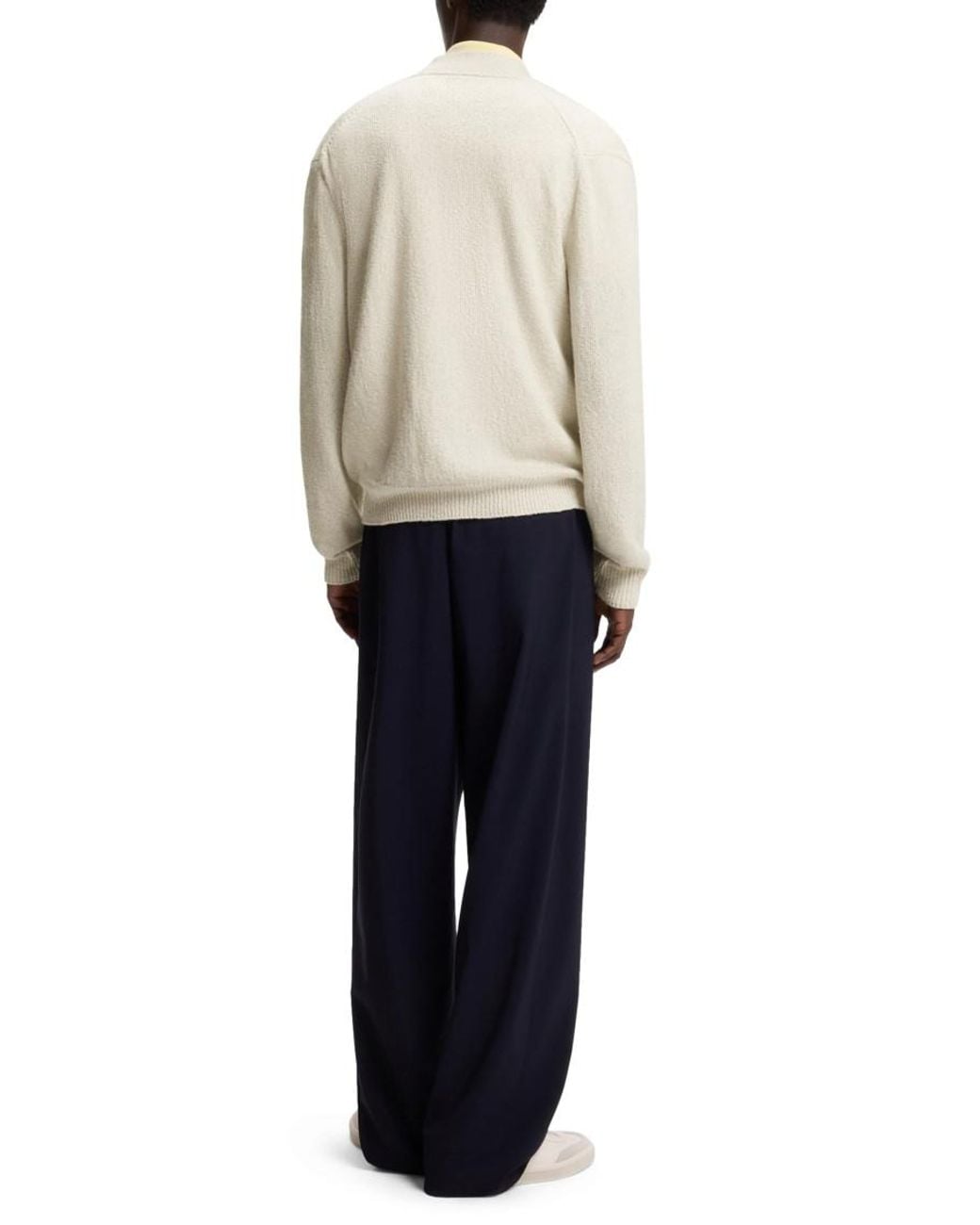 Boss Natural Solid Crew Neck Sweater for men