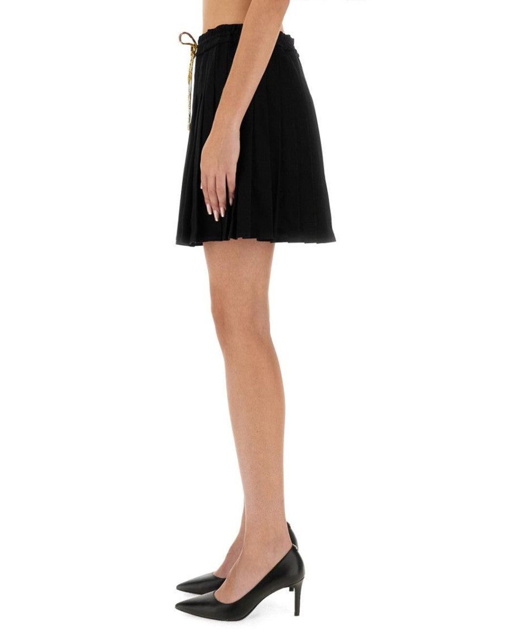 Versace Black Pleated Mini Skirt