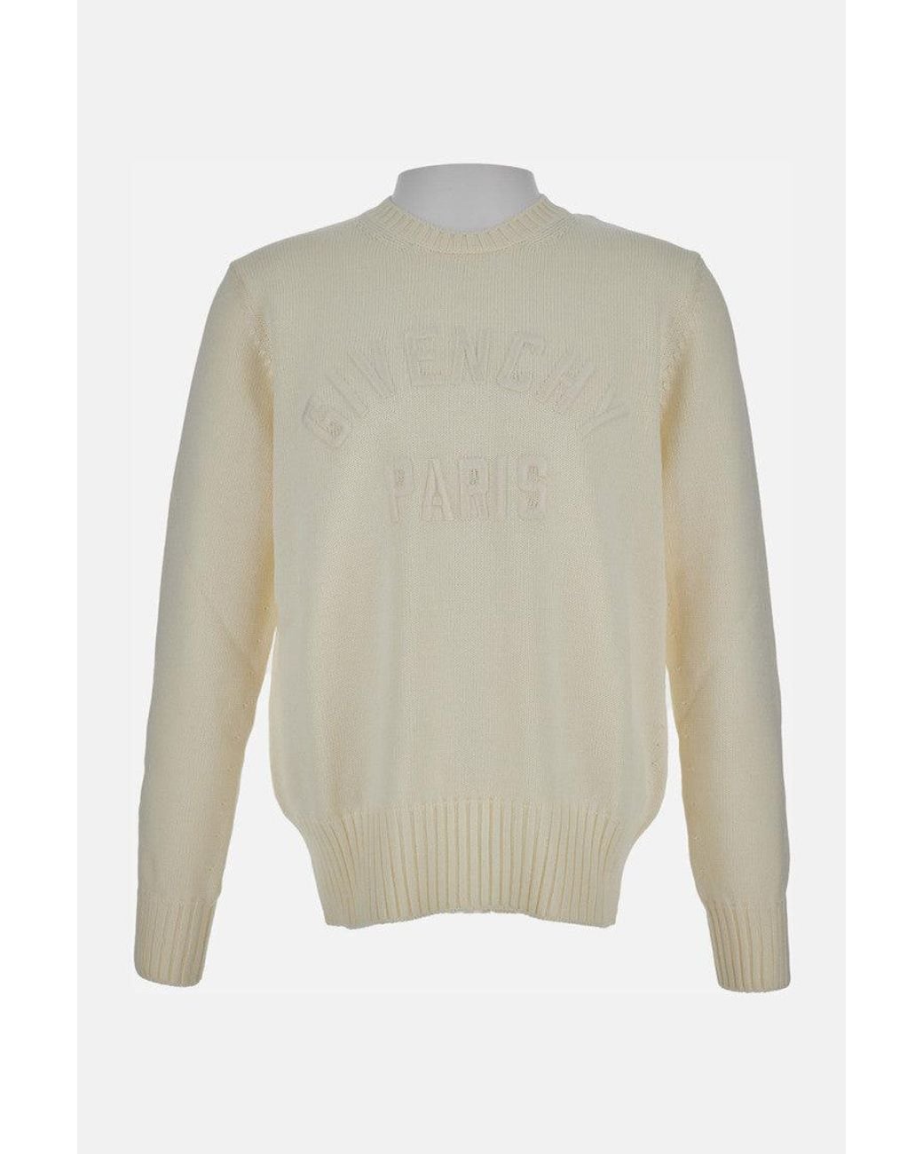 Givenchy White Cotton Sweater for men