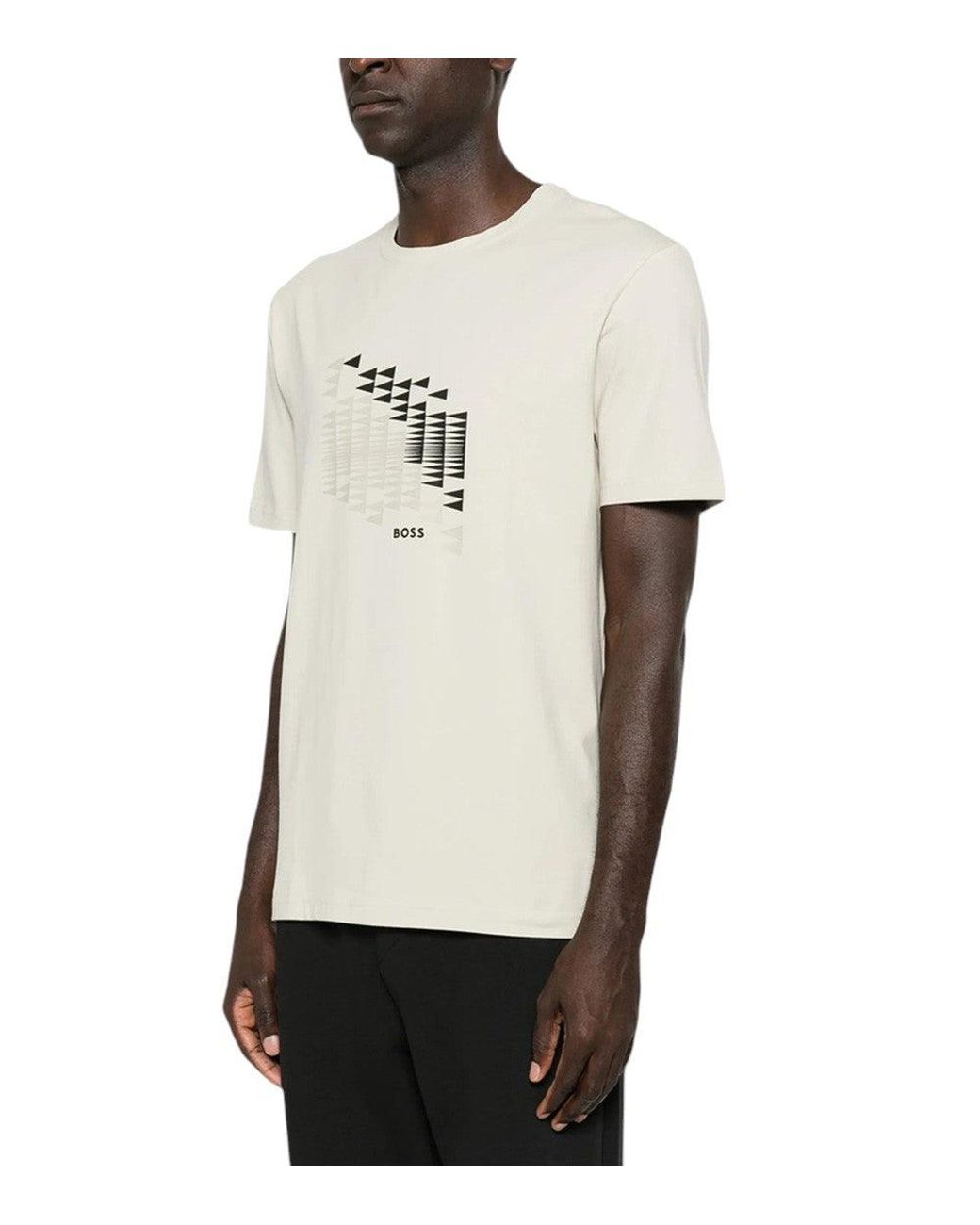 Boss White Light Graphic T-Shirt for men