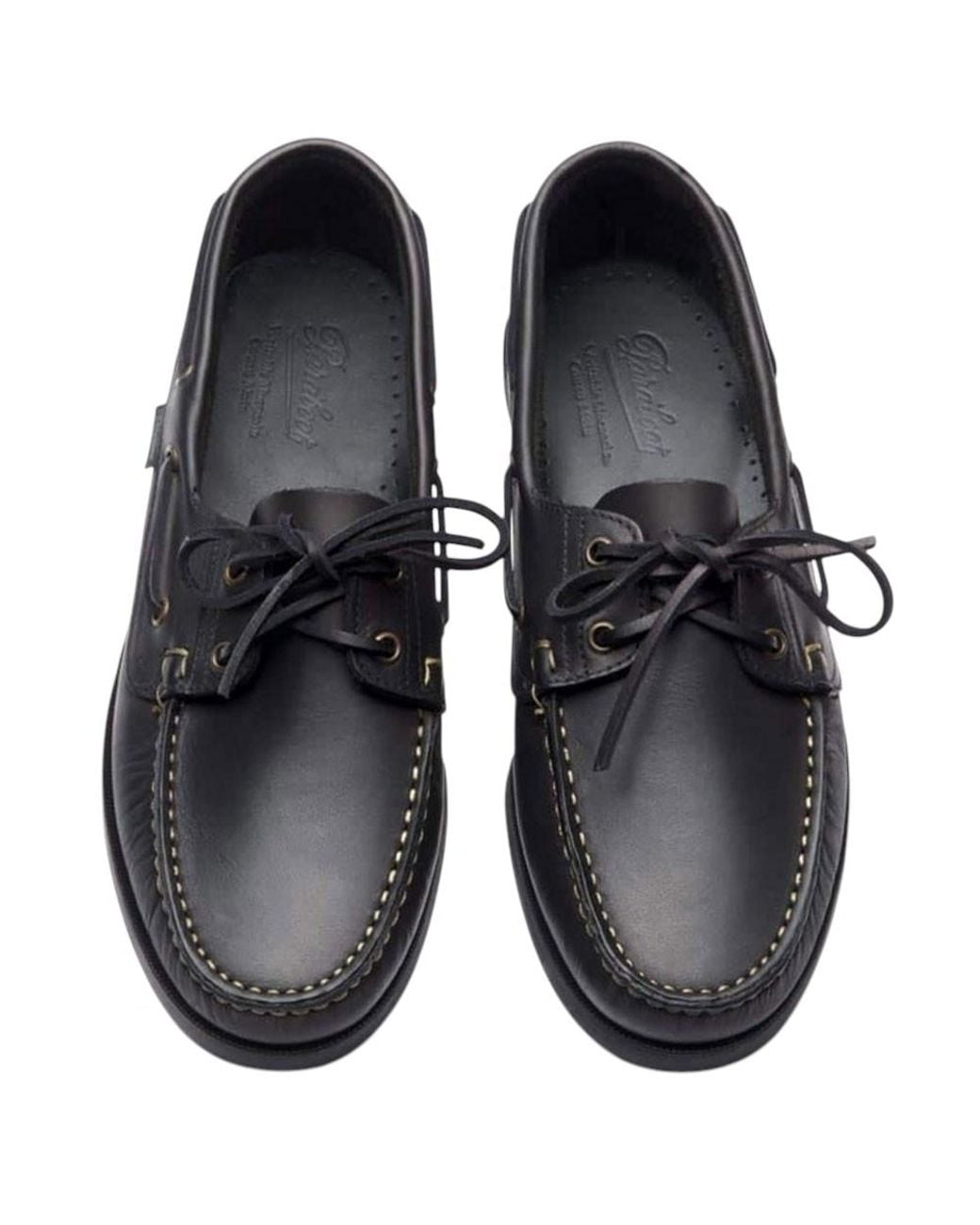 Paraboot Black Leather Loafers for men