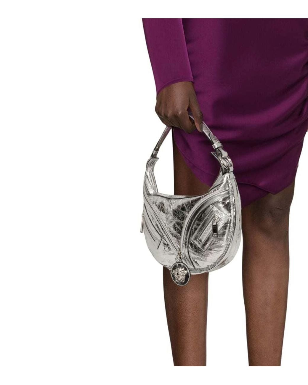 Versace White 'repeat' Metallic Shoulder Bag