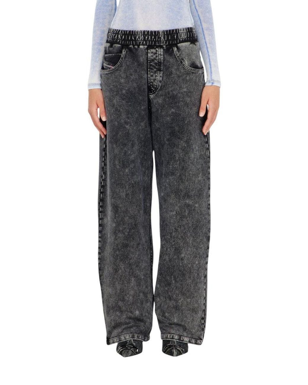 DIESEL Gray Dark Loose High Rise Jeans
