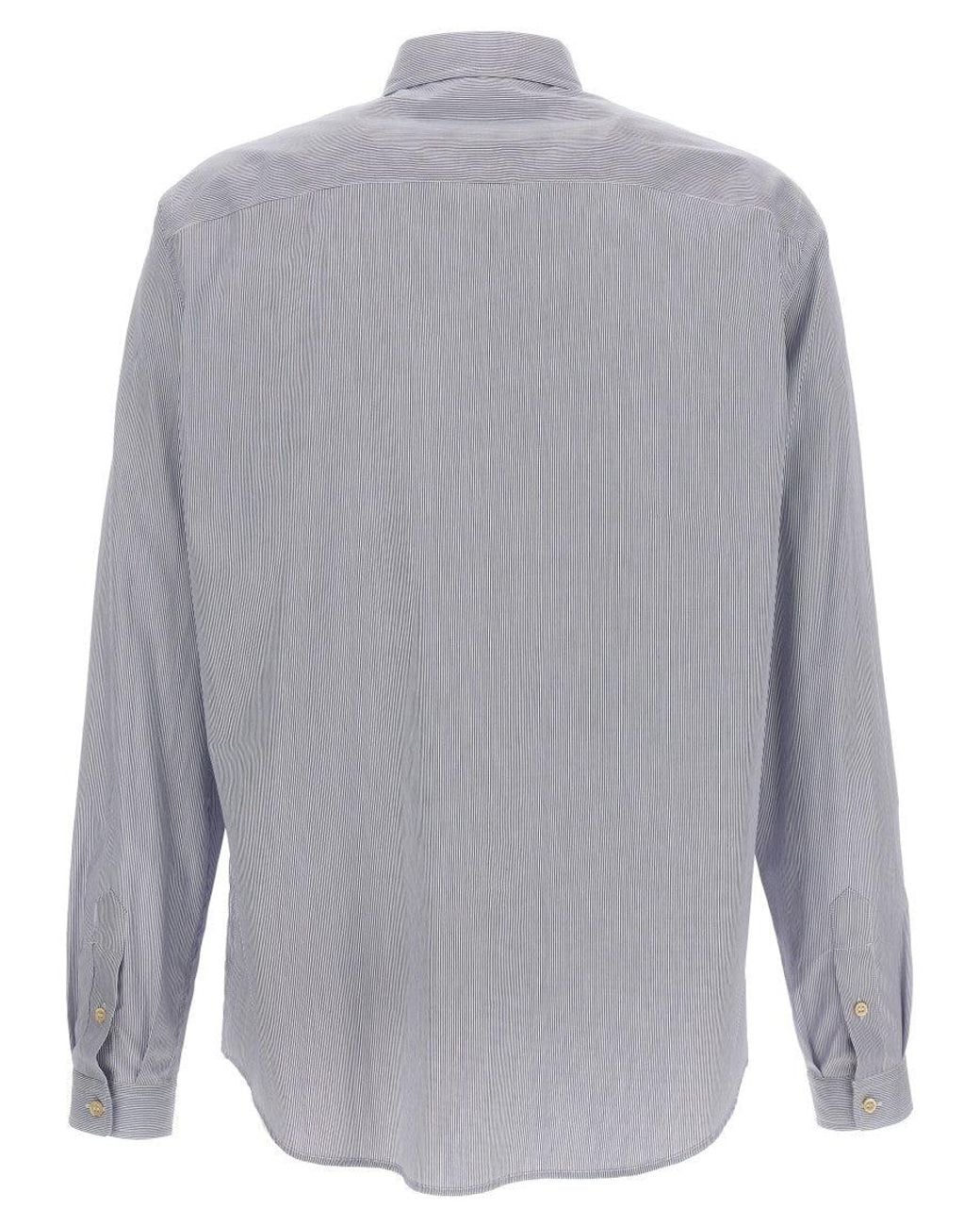 Valentino Gray Light Striped Shirt for men
