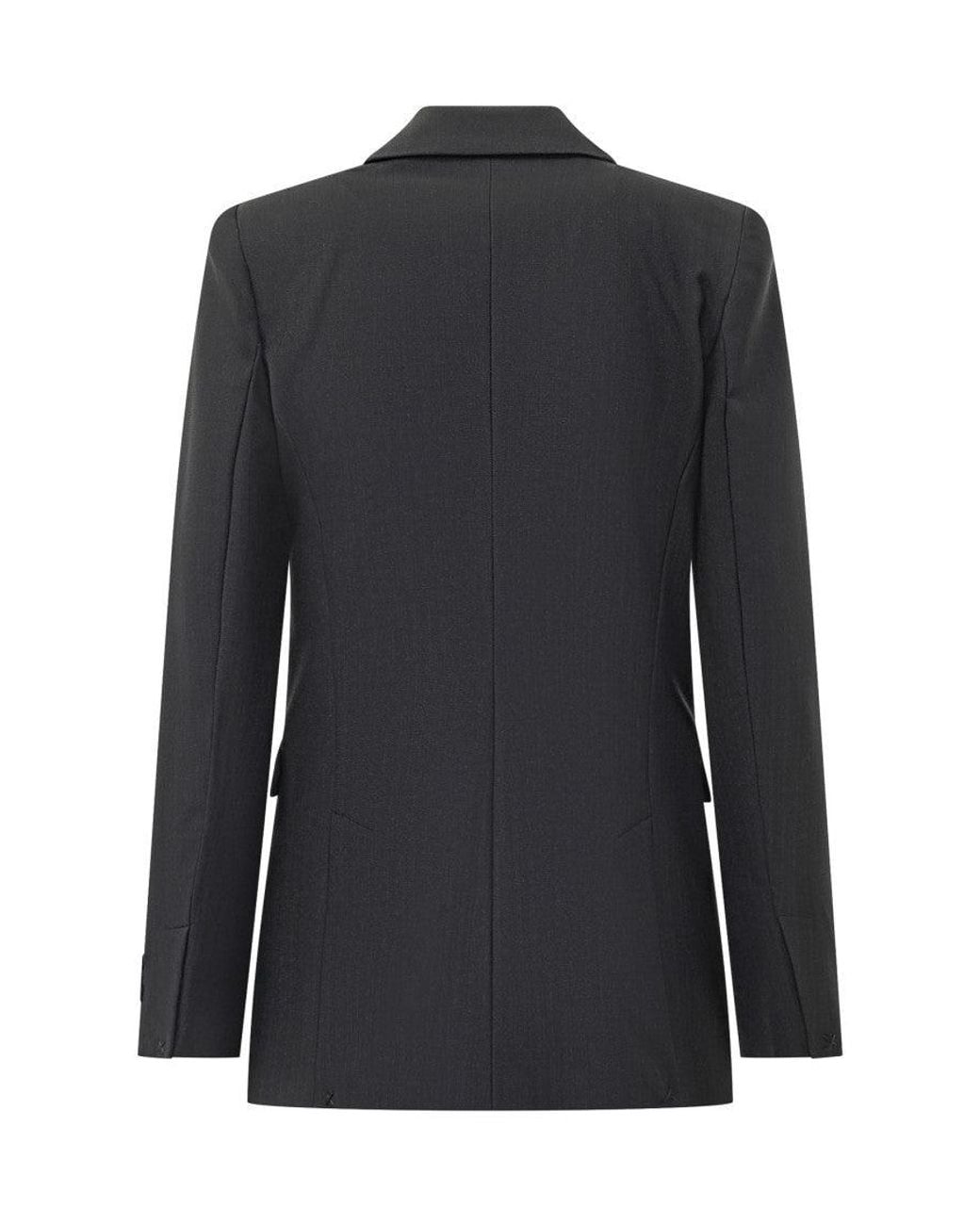 Pinko Black Solid Notched Lapel Blazer