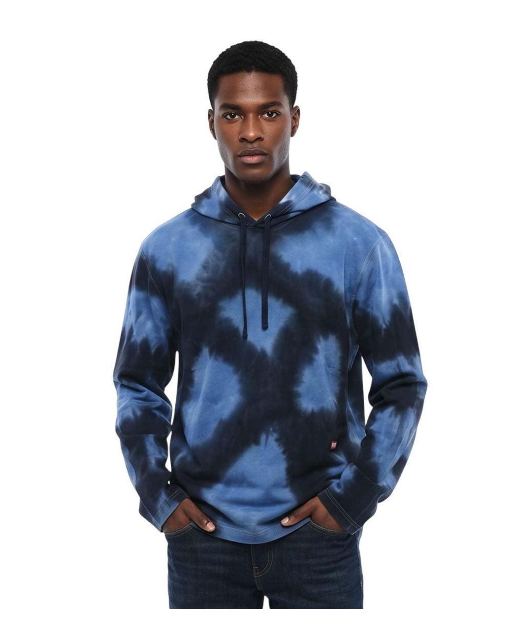 DIESEL Blue Tie-Dye Regular Hoodie for men