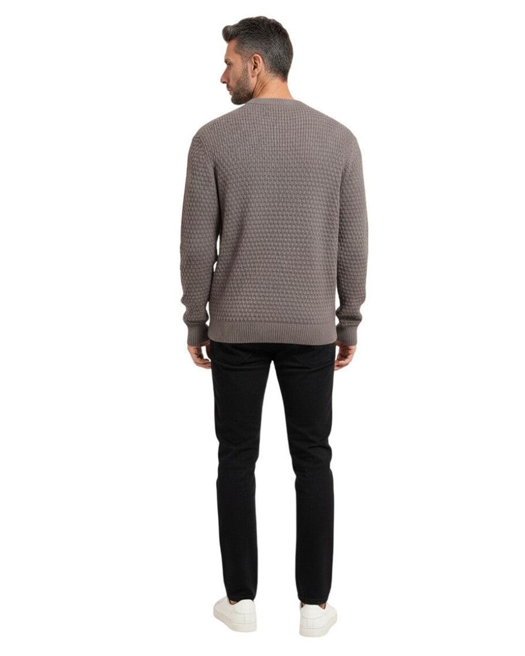 HUGO Gray Crew Neck Sweater for men