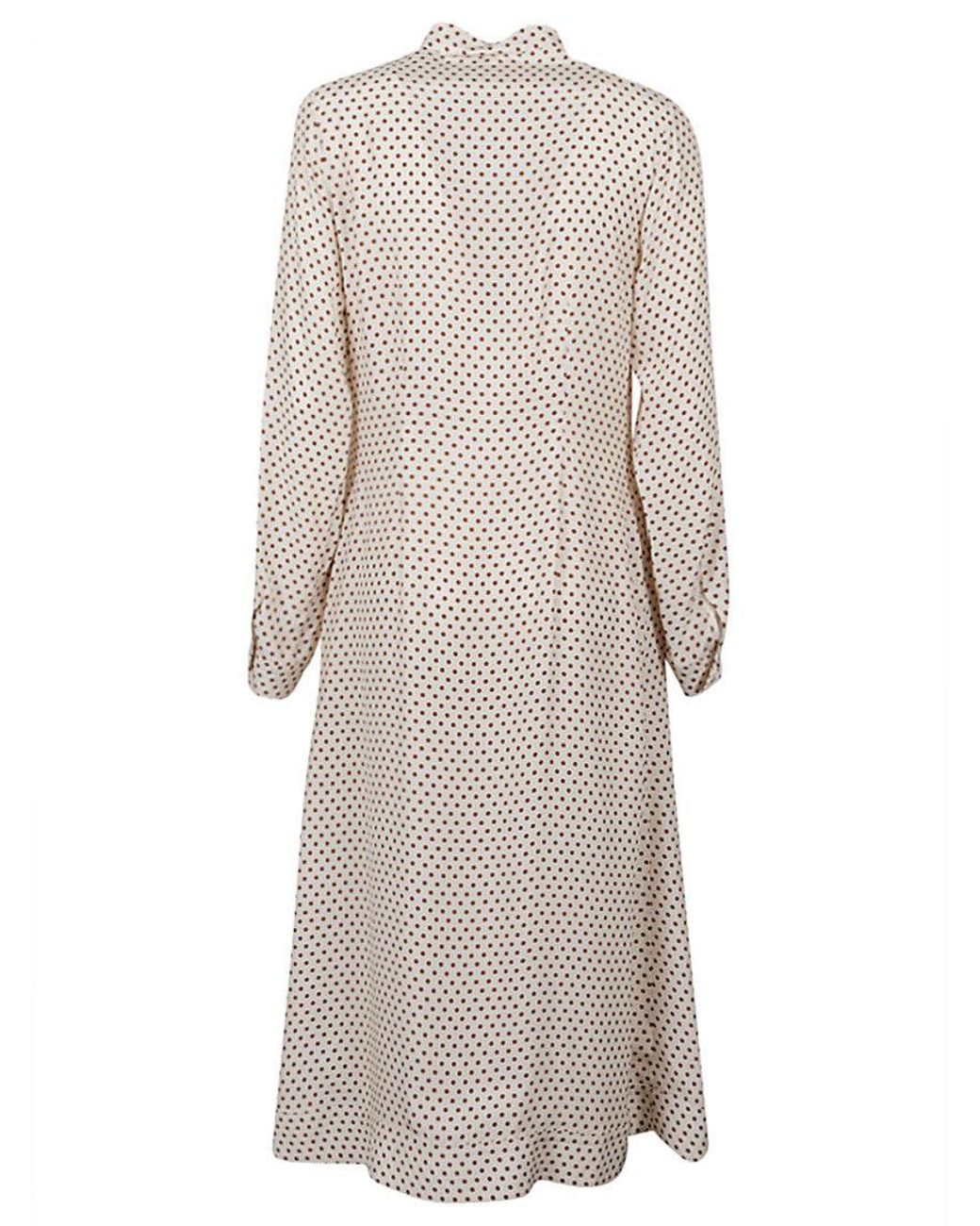 CRI.DA Gray Polka Dot Silk Midi Dress