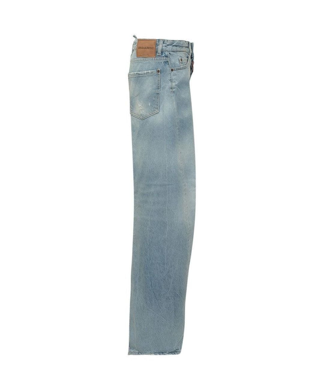 DSquared² Blue Light Loose Mid Rise Jeans