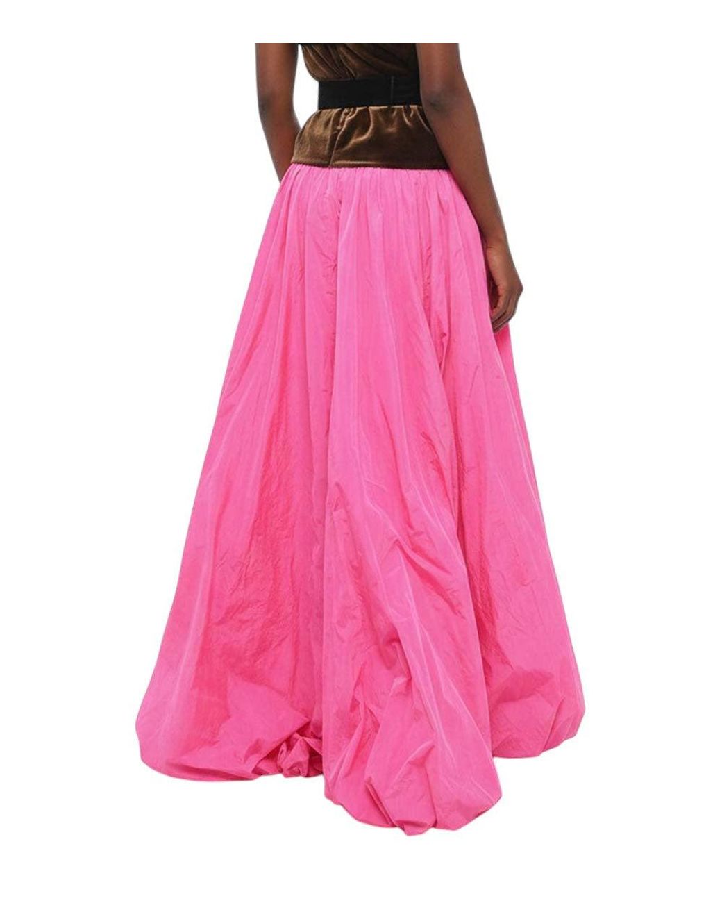 Valentino Pink Color Block Halter Neck Maxi Dress