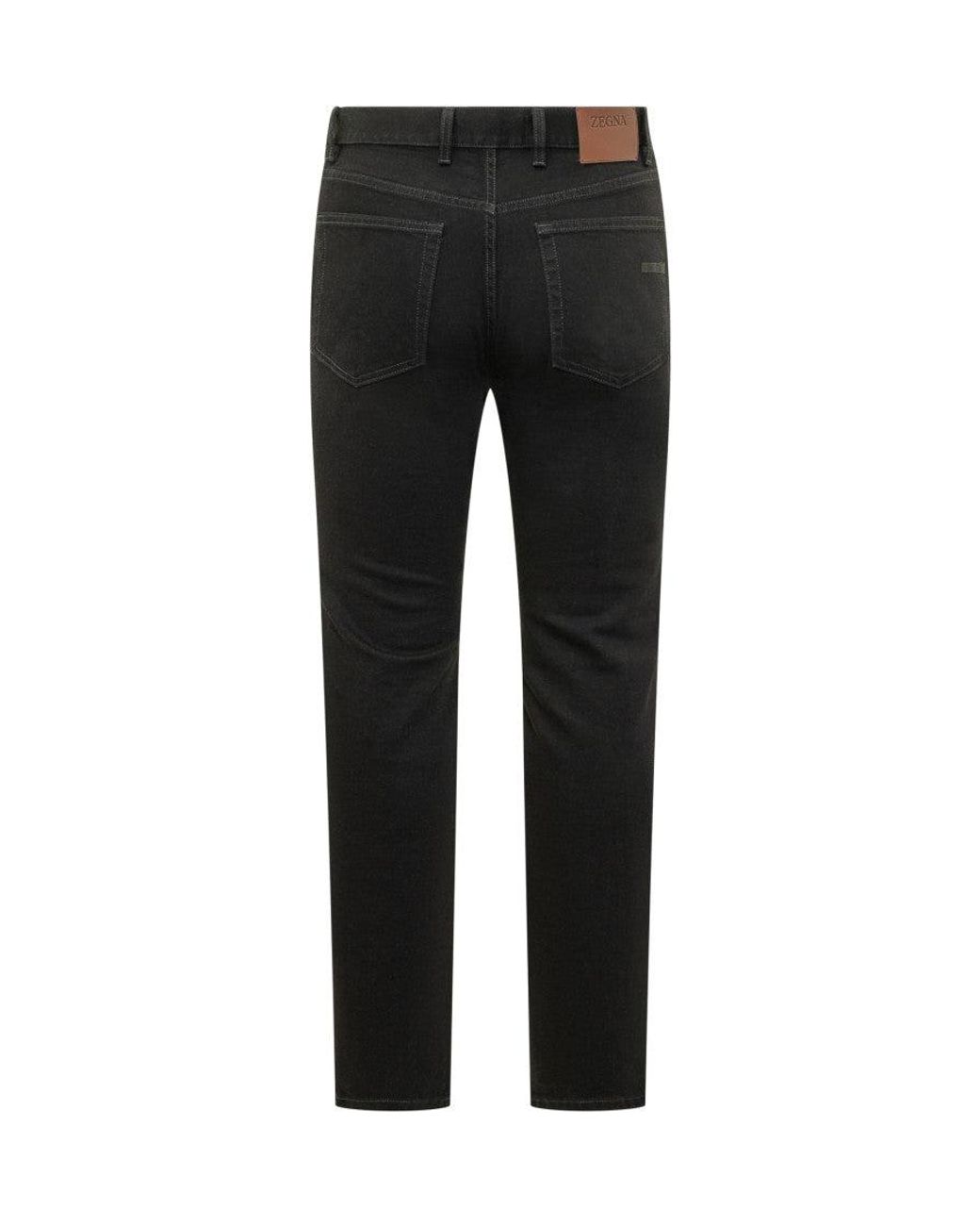Zegna Black Mid Rise Jeans for men