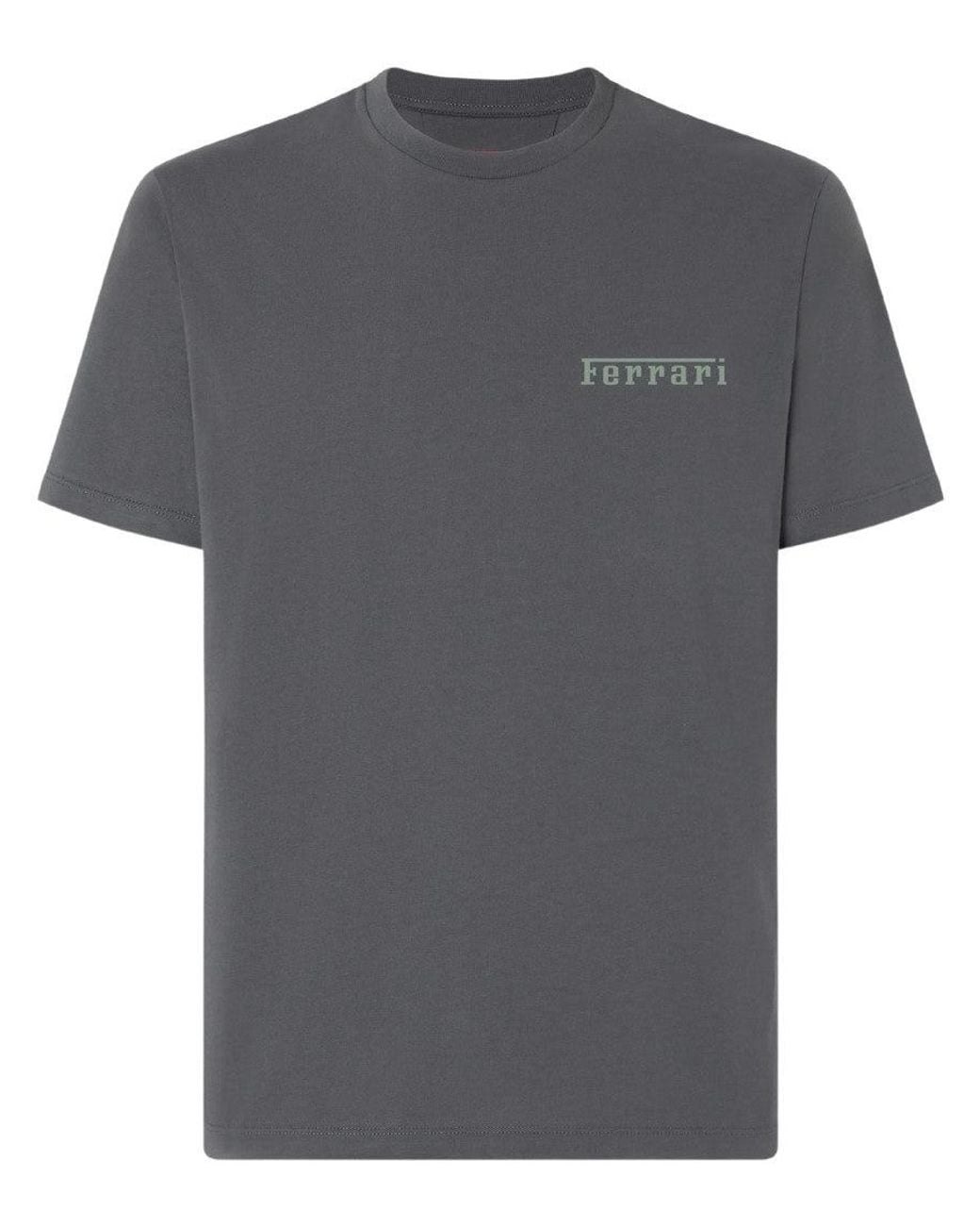 Ferrari Gray Crew Neck T-Shirt for men