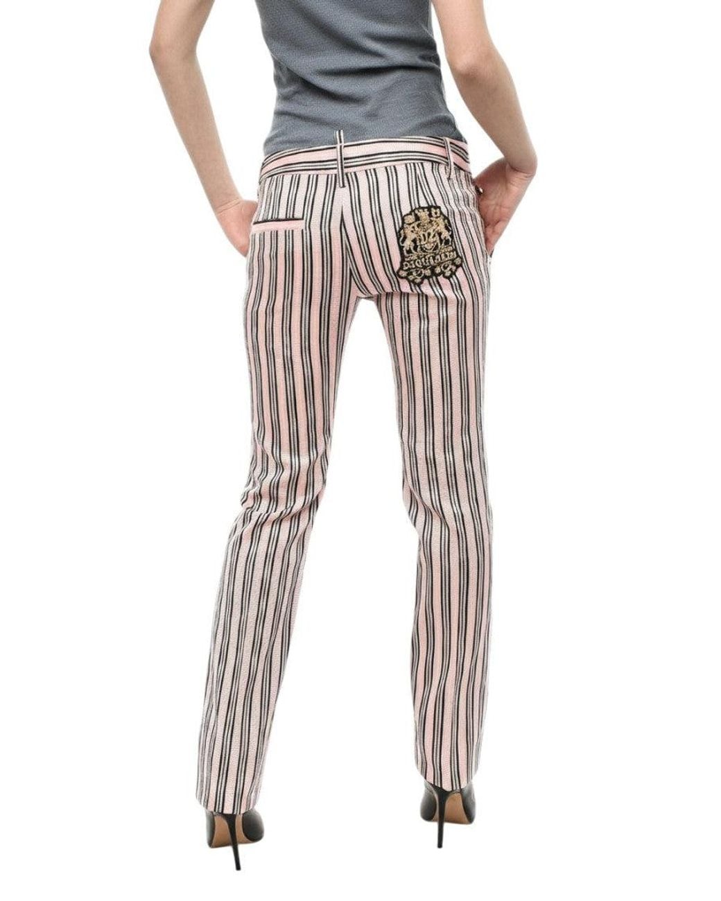 DSquared² Blue Straight Stripes Pants