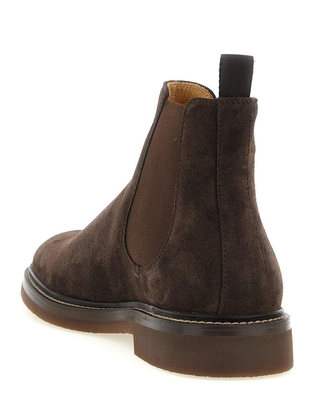 Brunello Cucinelli Brown Chelsea Ankle Boots for men