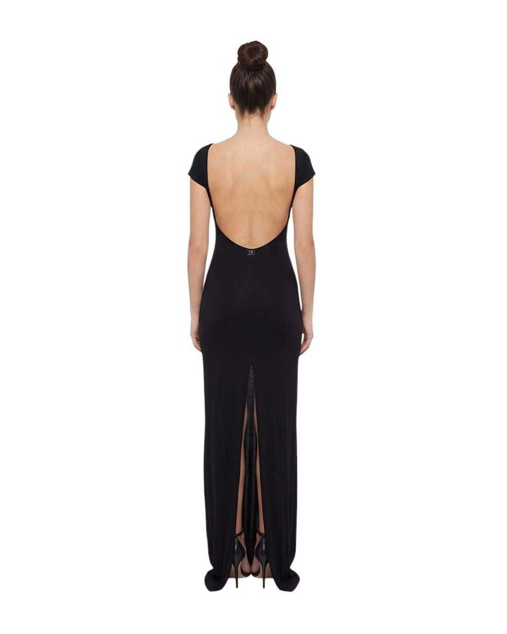 DSquared² Black Boat Neck Full Length Dress