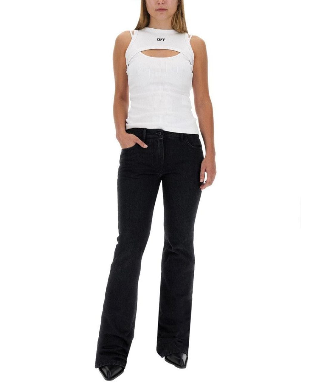 Off-White c/o Virgil Abloh Black Straight Low Rise Jeans