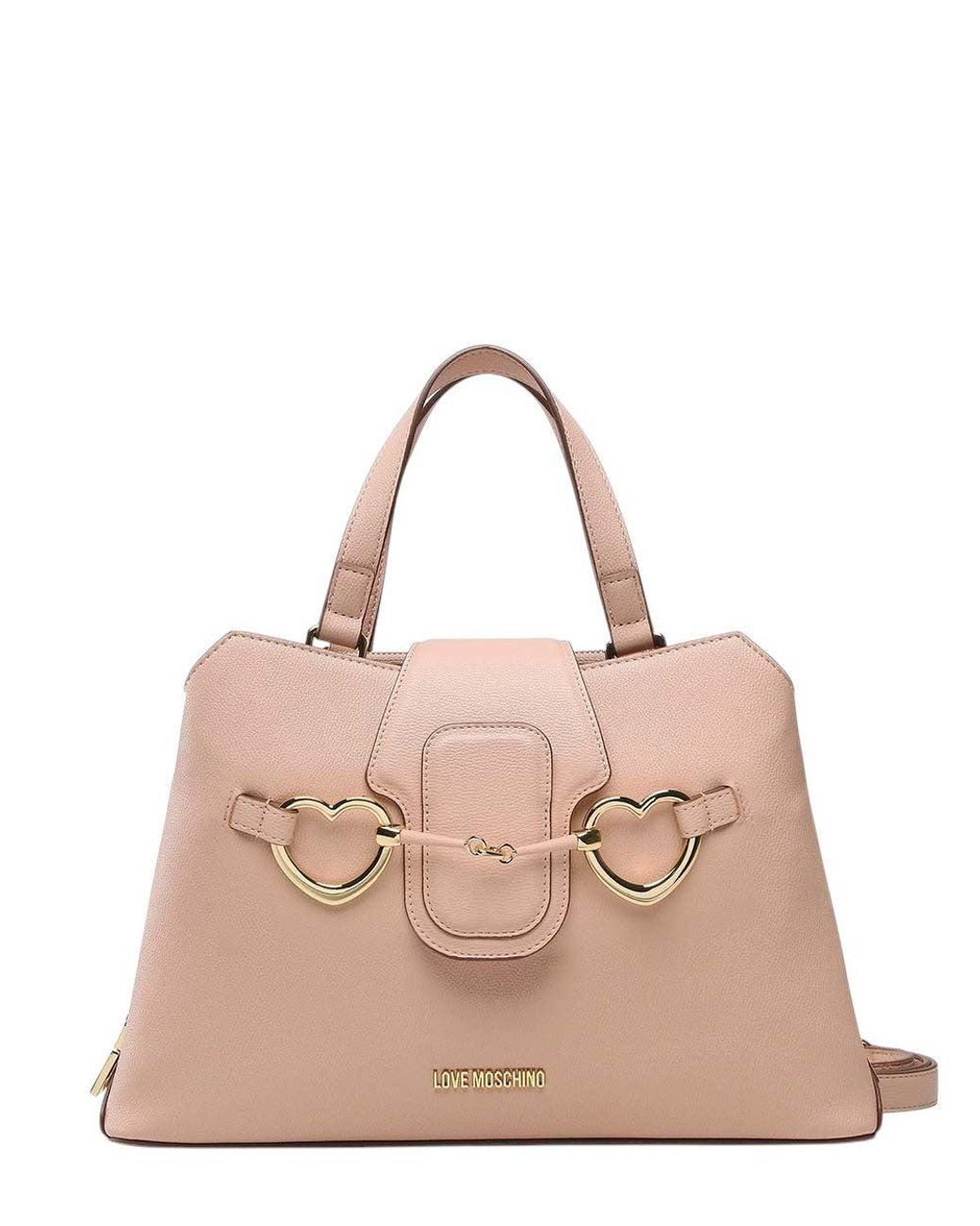 Love Moschino Pink Heart Logo Medium Satchel