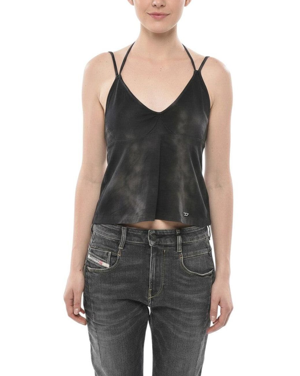 DIESEL Black Ombre V Neck Top