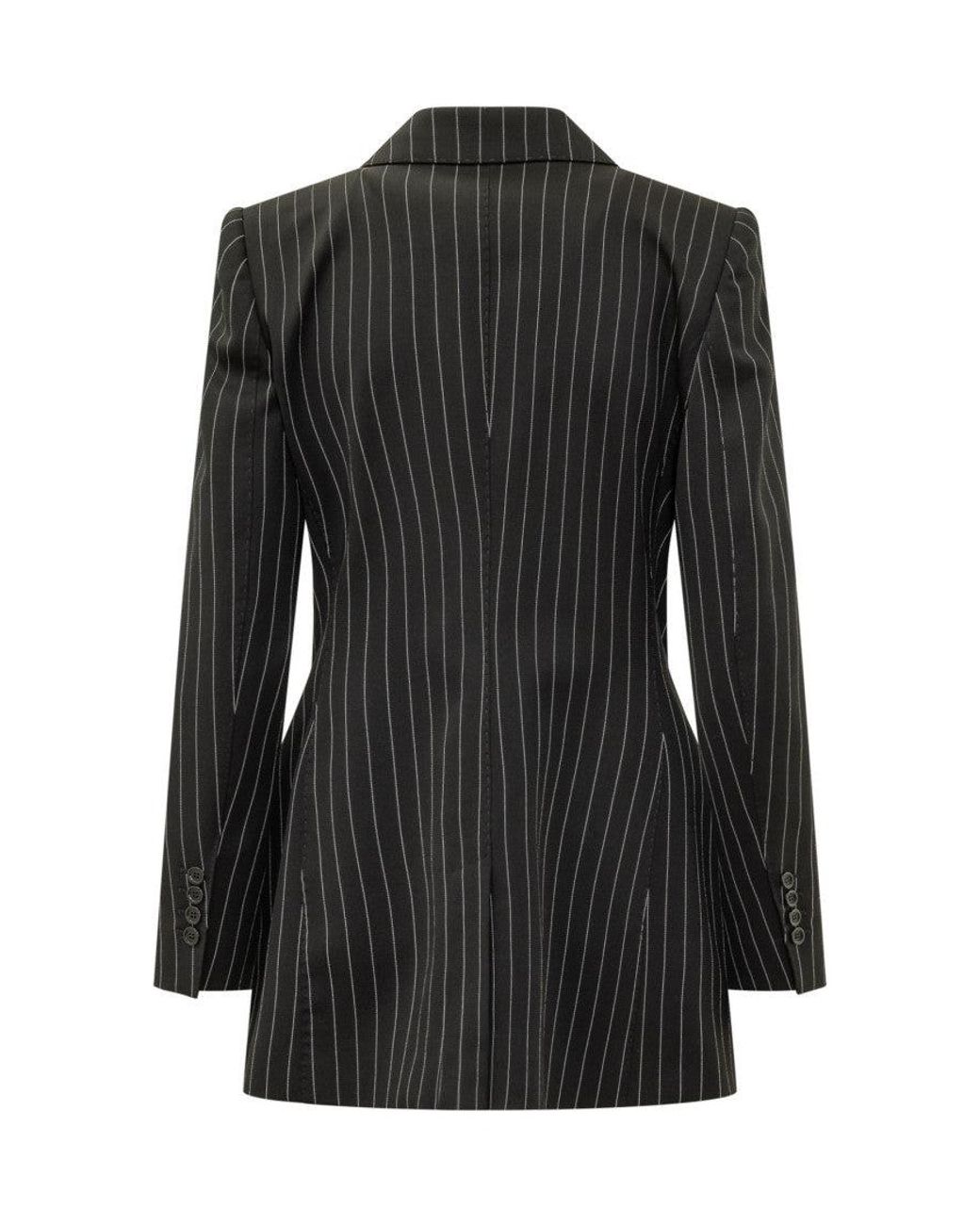 Dolce & Gabbana Black Tailored Blazer With Striped Detailing for men