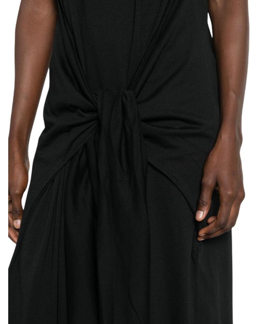 Totême  Black Round Neck Midi Dress