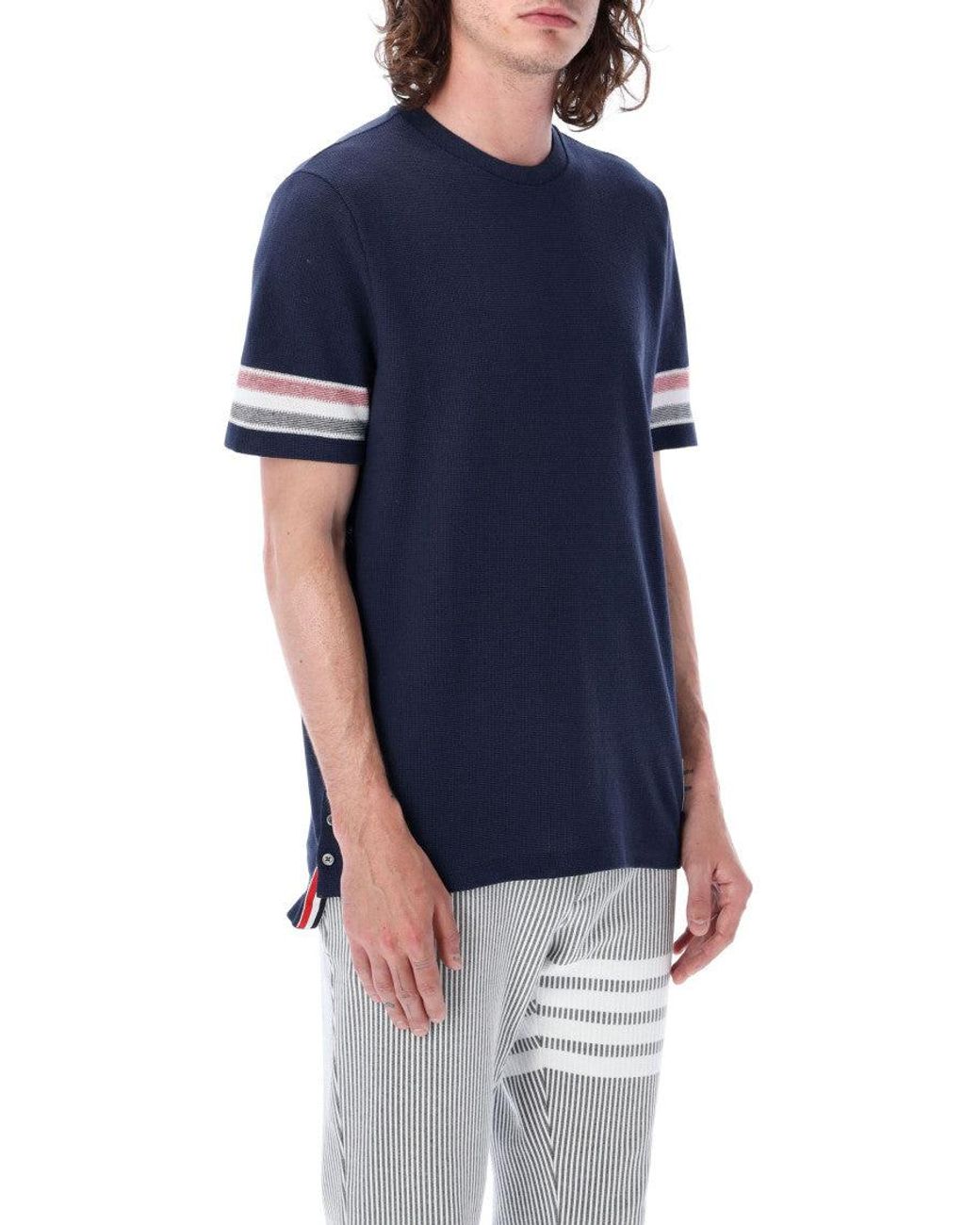 Thom Browne Blue Crew Neck T-Shirt for men