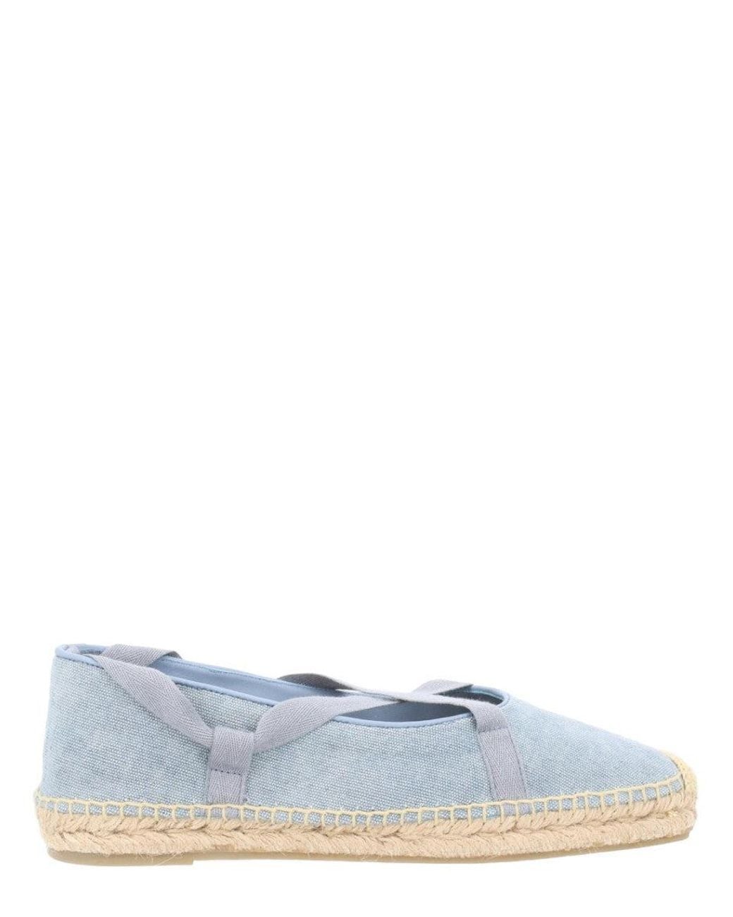 Castaner Blue Baby Ovine Leather Organic Cotton Flats