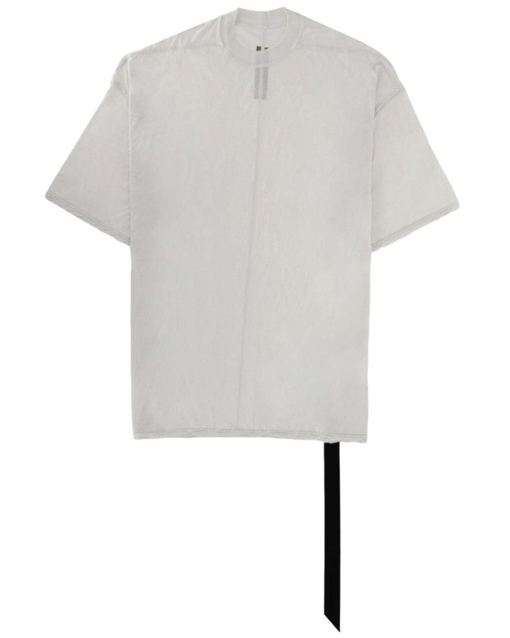Rick Owens White Solid Crew Neck T-Shirt for men