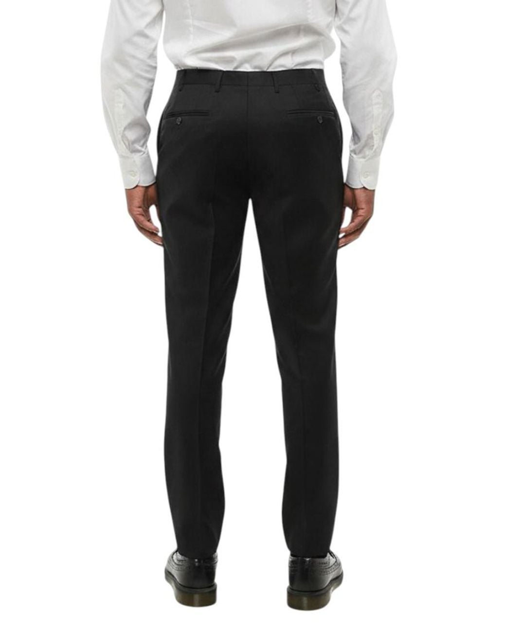 Corneliani Black Flat Front Pants for men