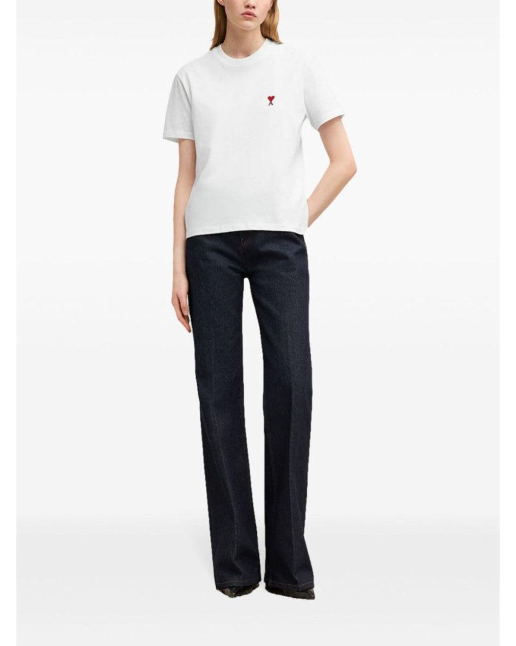 AMI White Ami De Coeur Cotton T-Shirt