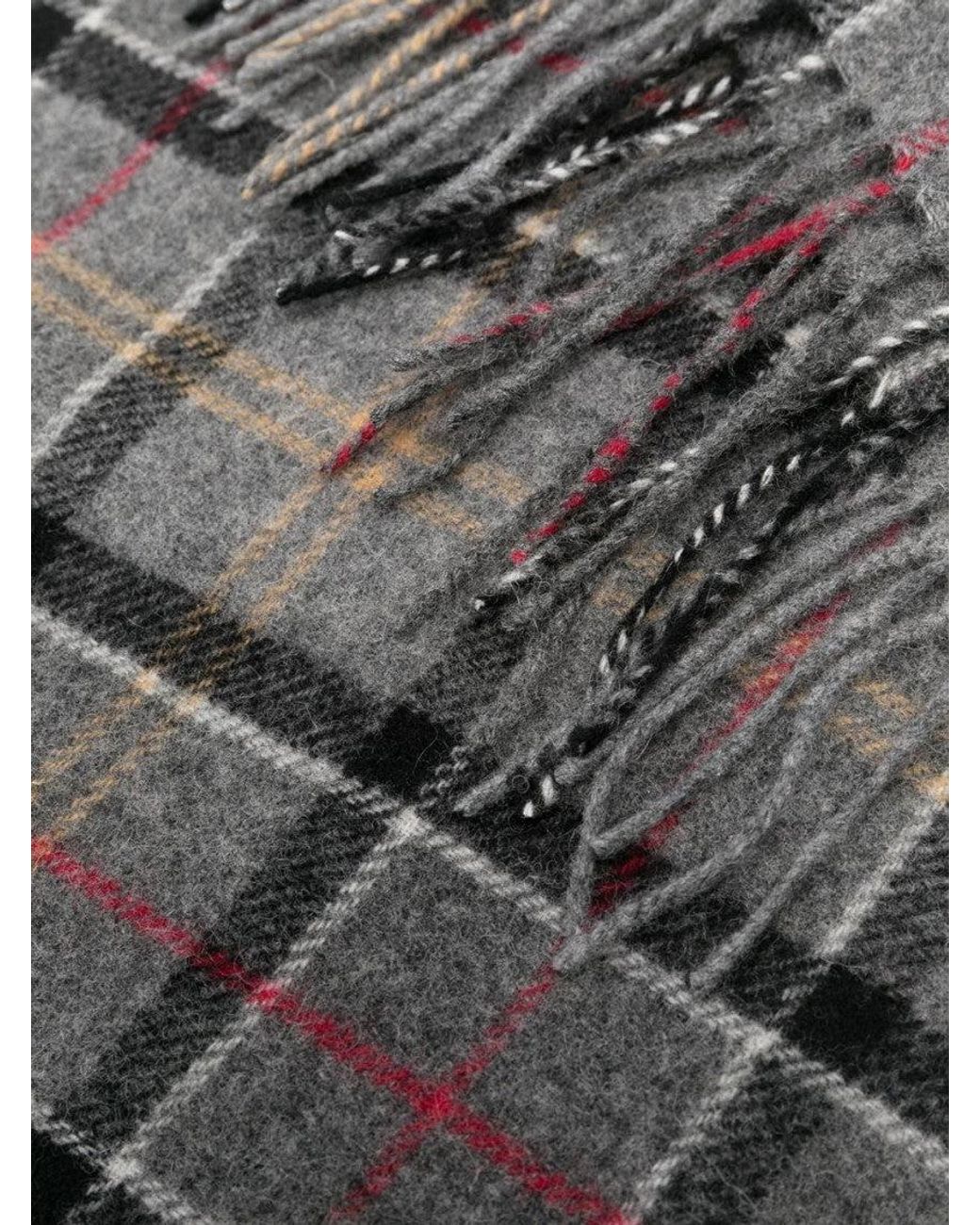 Barbour Gray Check Tartan Scarf for men