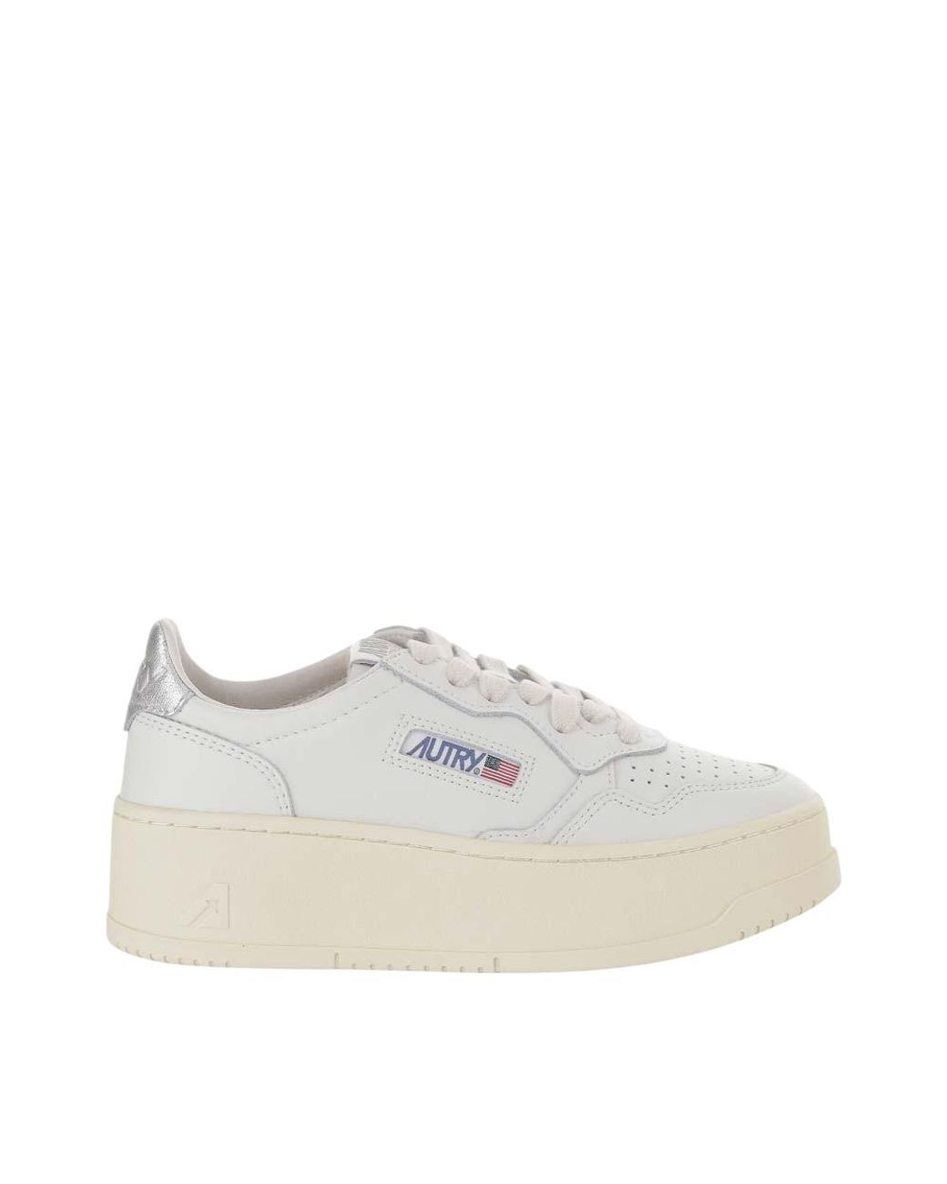 Autry White Medalist Platform Sneakers