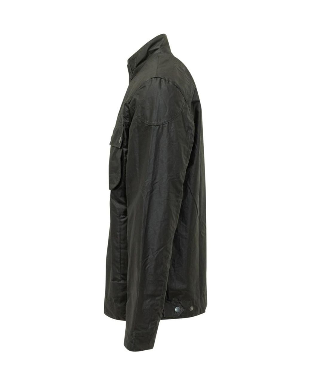 Barbour Black Solid Mandarin Collar Jacket for men