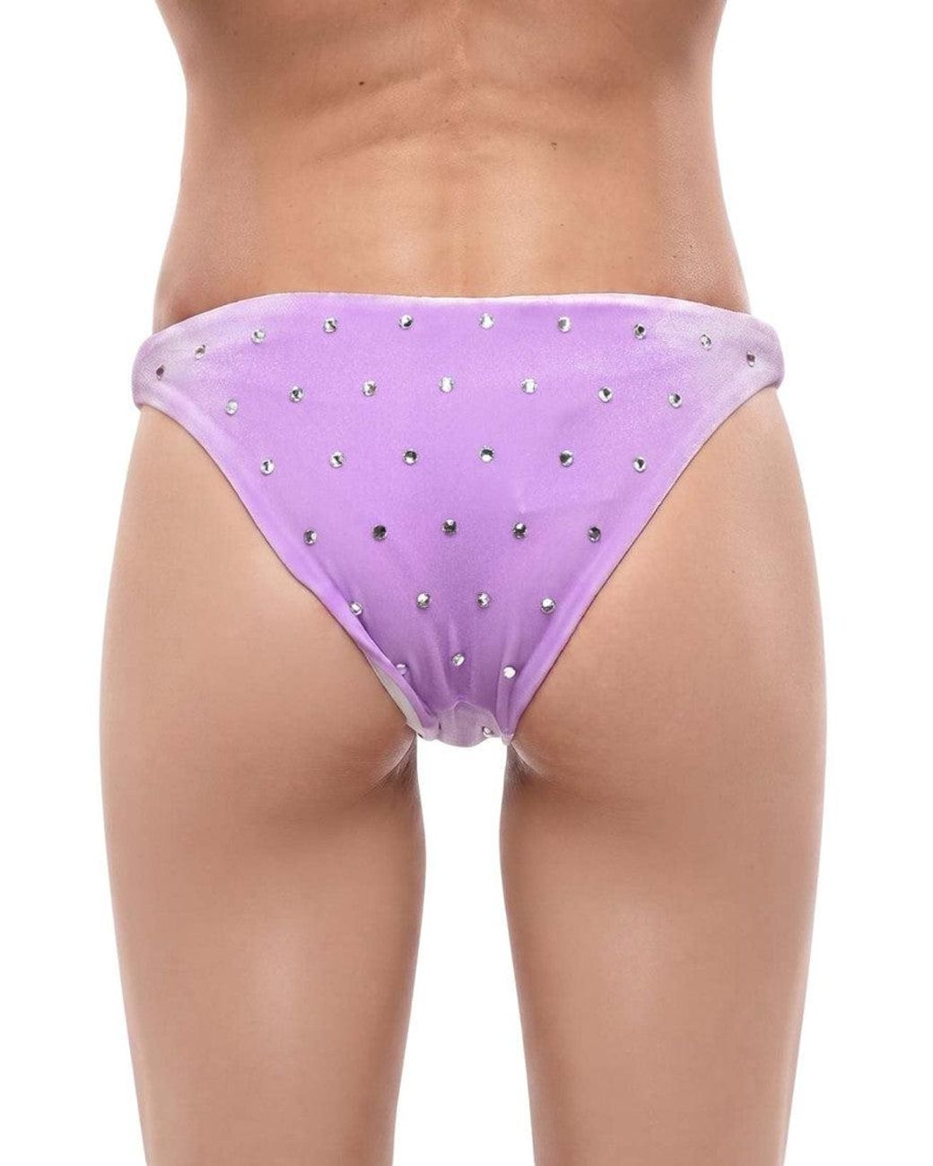DSquared² Purple Embellished Bikini Bottom Swimwear
