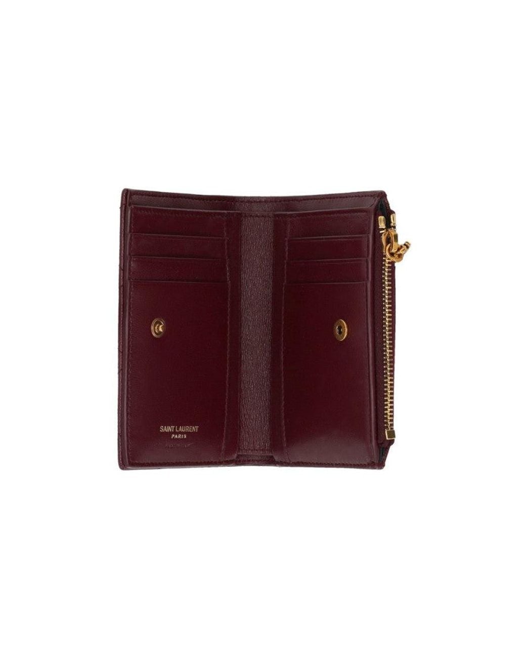 Saint Laurent Purple Wine Quilted Card Holder