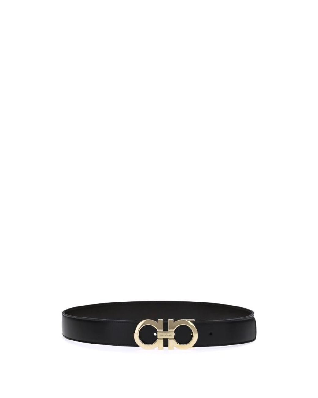 Ferragamo White Gancini Solid Reversible Belt for men