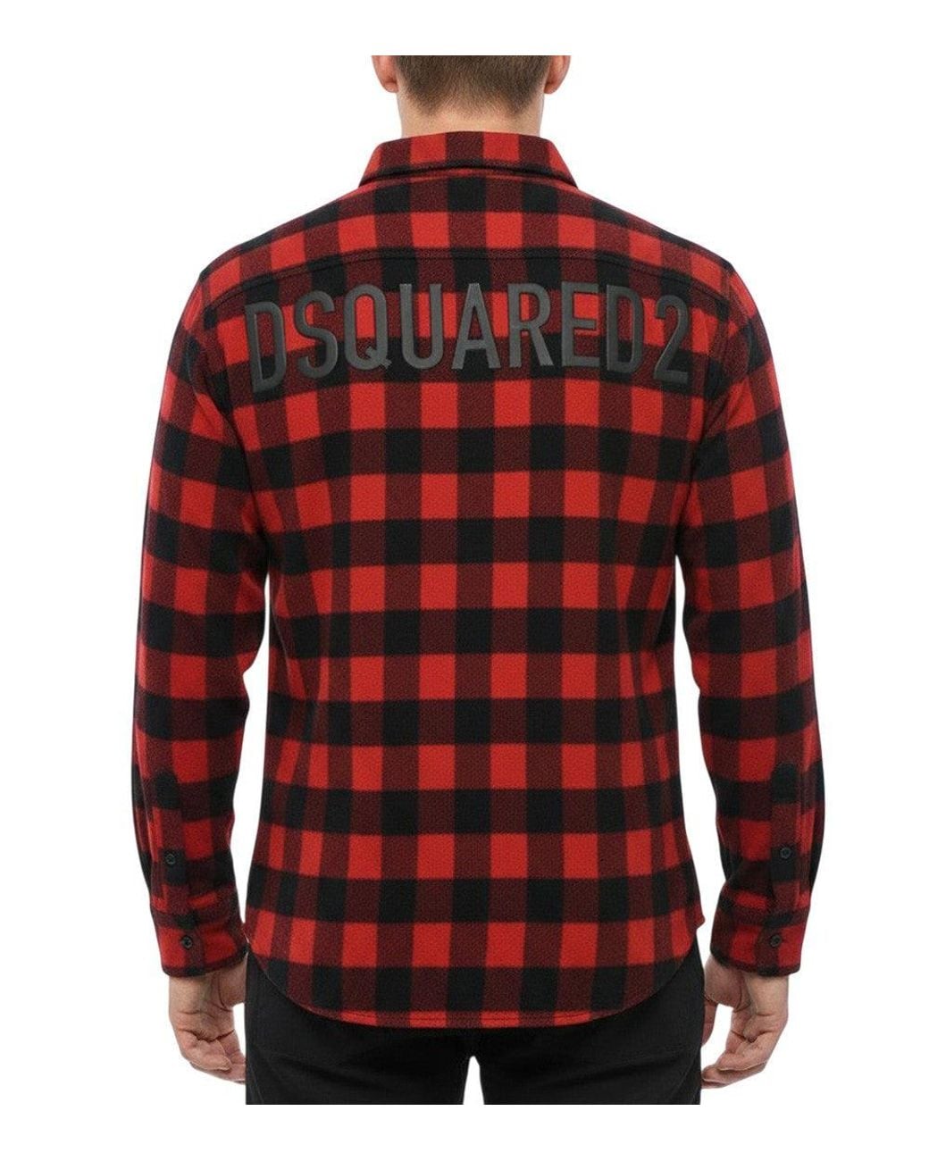 DSquared² Red Oversized Check Shirt for men
