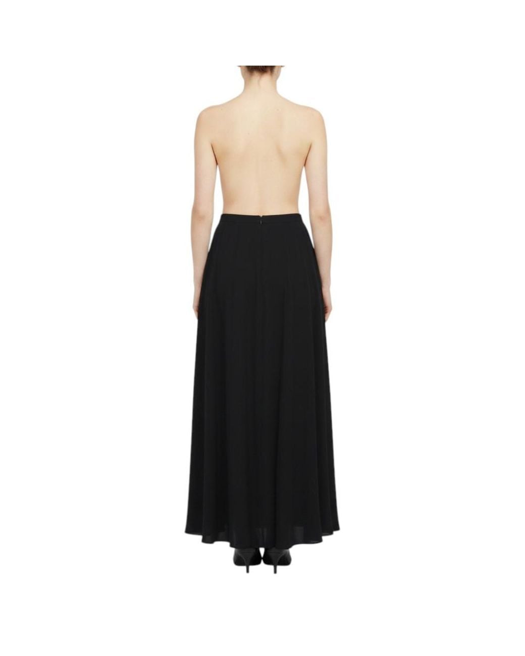 Alberta Ferretti Black Solid Midi Skirt