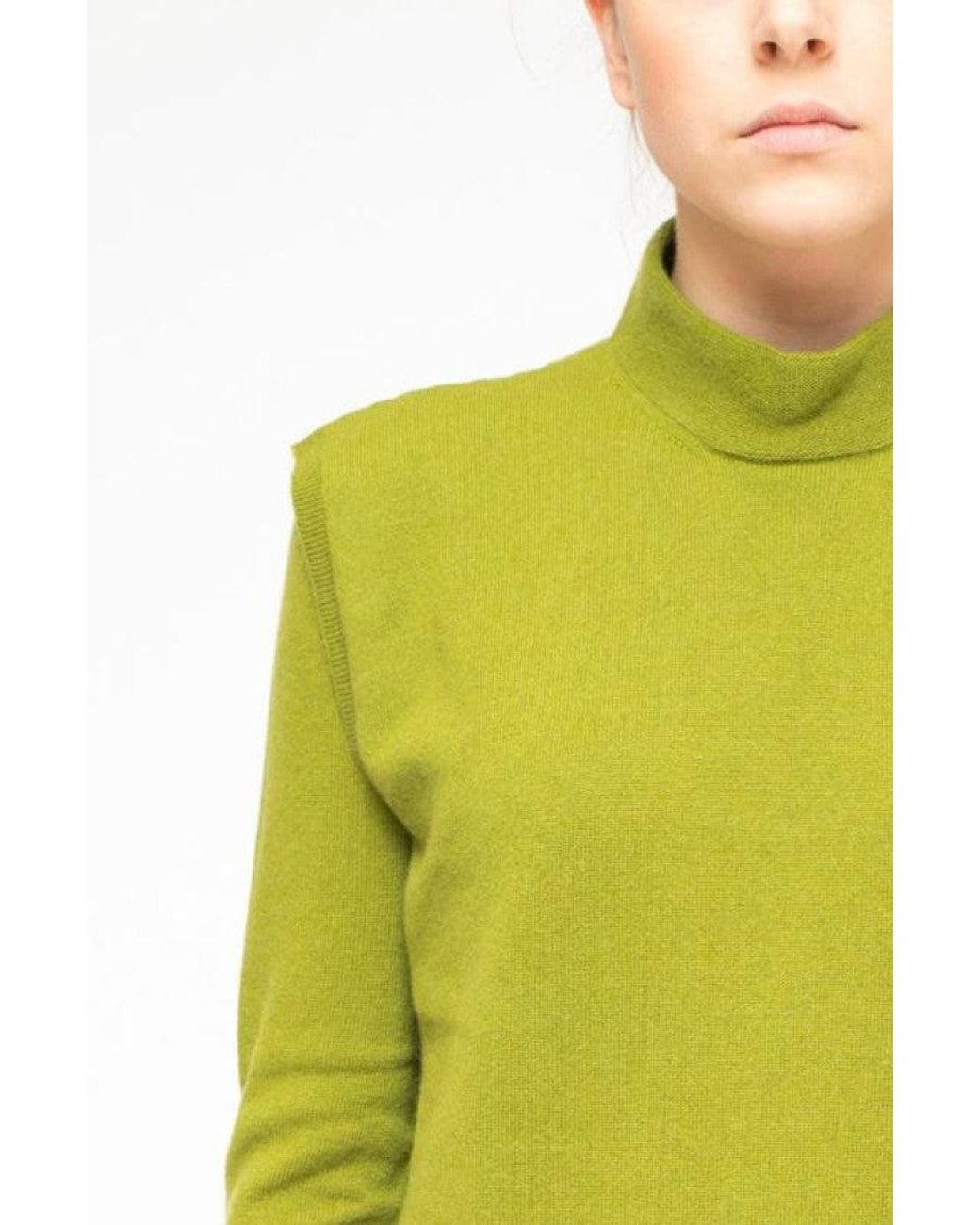LA ROSE Yellow Light Gilet Cashmere Sweater