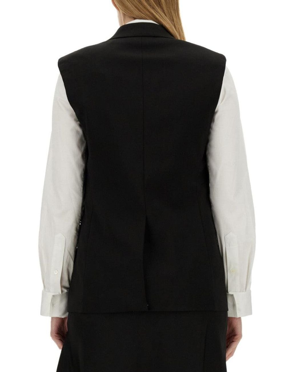 Helmut Lang Black Solid Notched Lapel Jacket