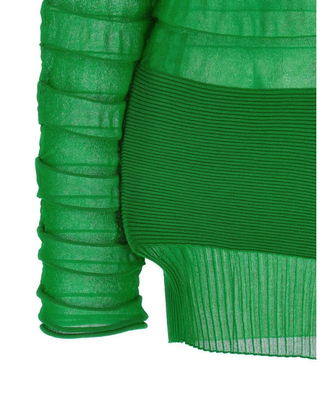Issey Miyake Green 'Moving Knit' Top