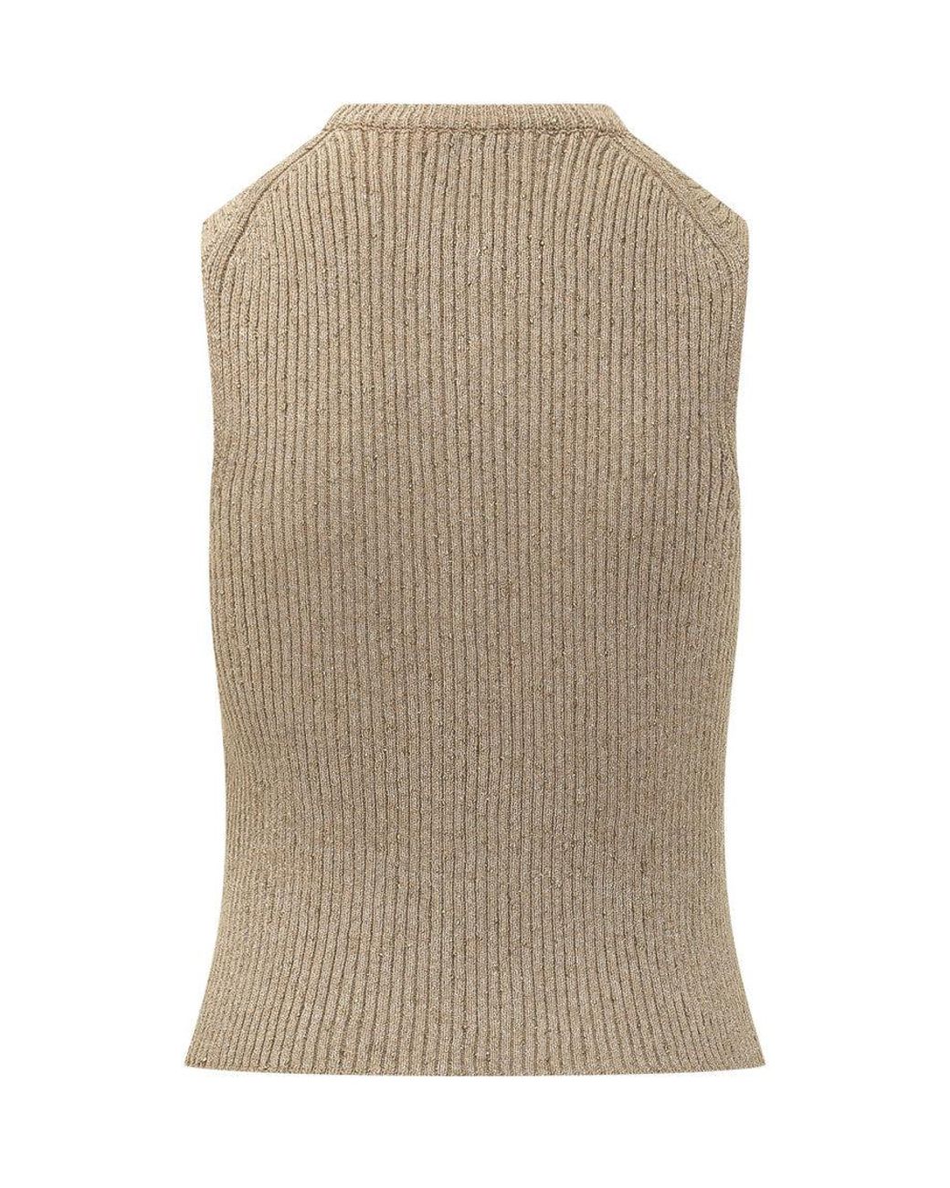 J.W. Anderson Natural Knitted Round Neck Top