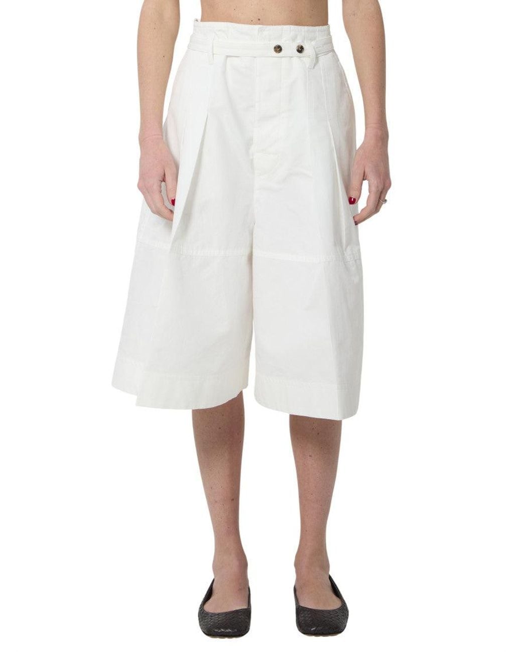 Bottega Veneta White Solid Shorts