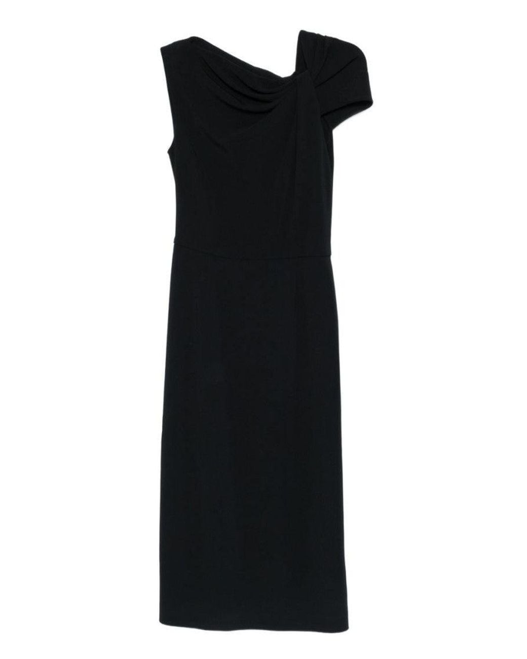 Givenchy Black Draped Midi Dress