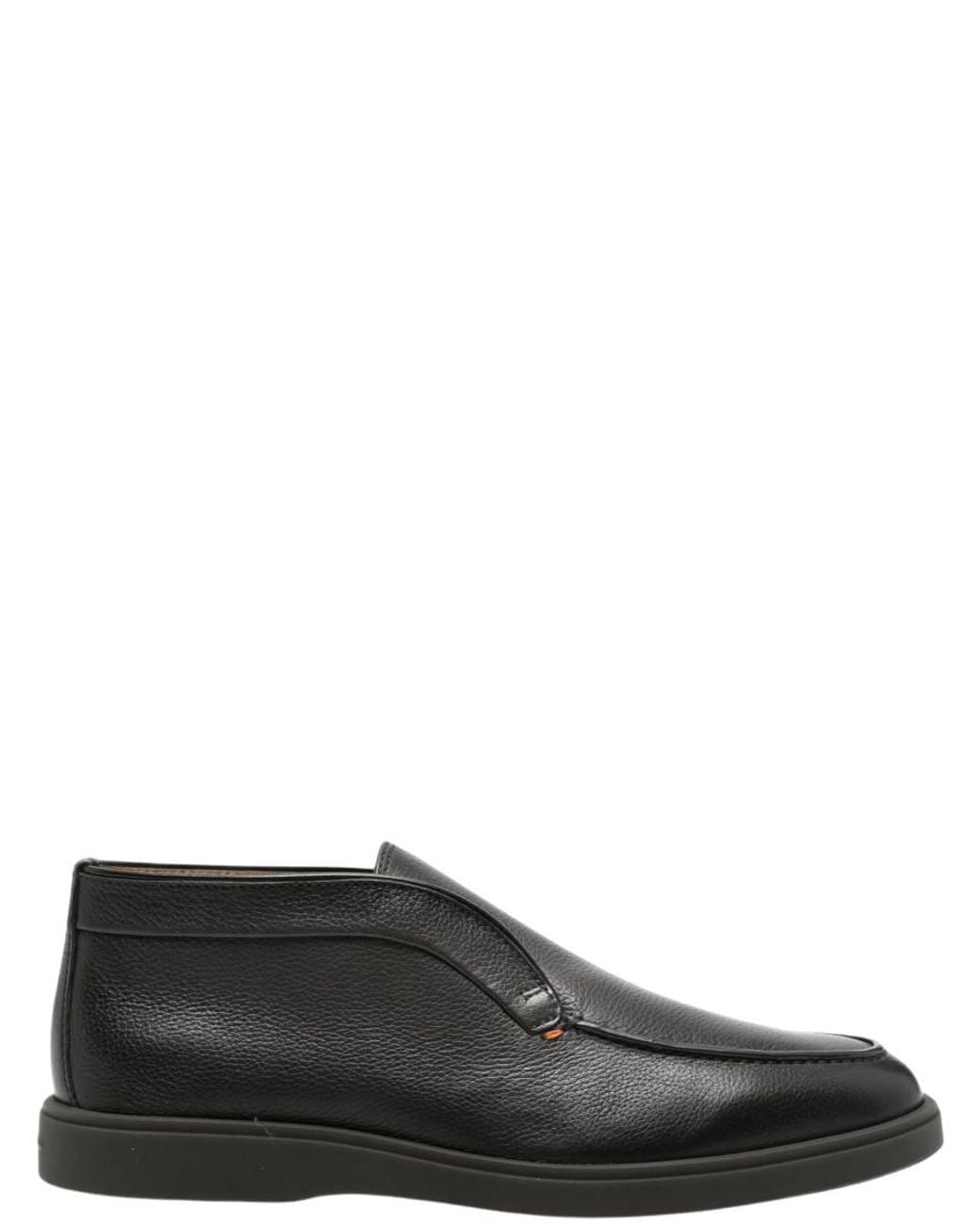 Santoni Gray Leather Boots for men