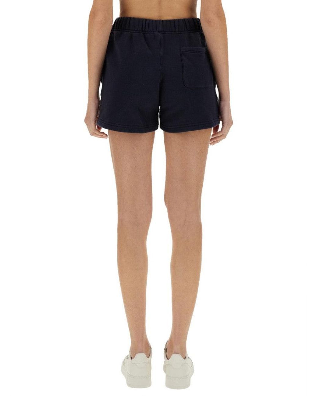 Autry Blue Cotton Solid Shorts
