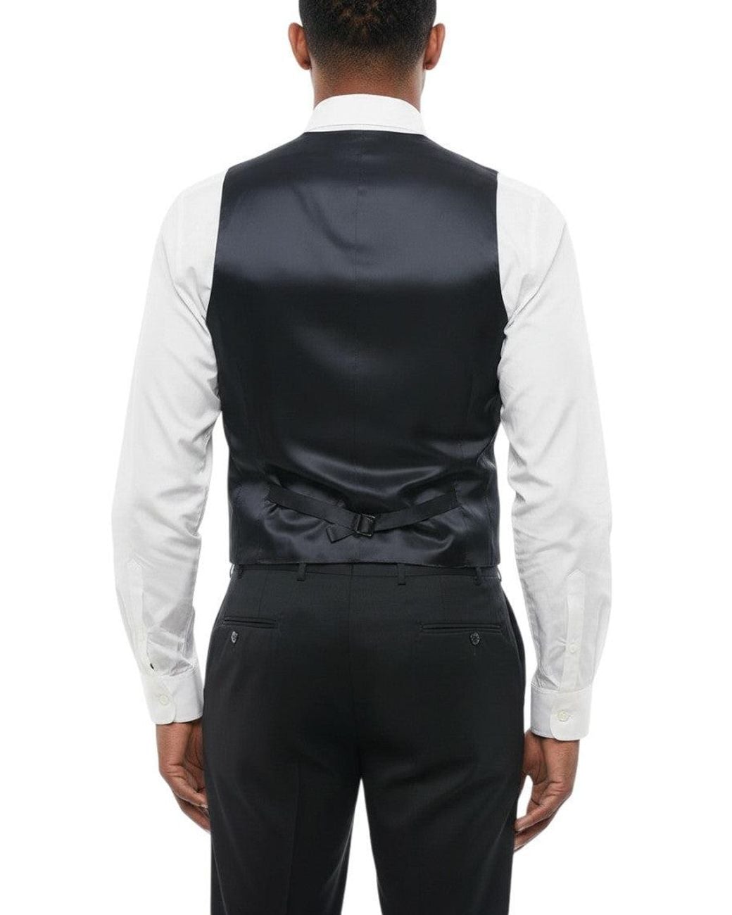 Corneliani Blue Solid V Neck Waistcoat for men
