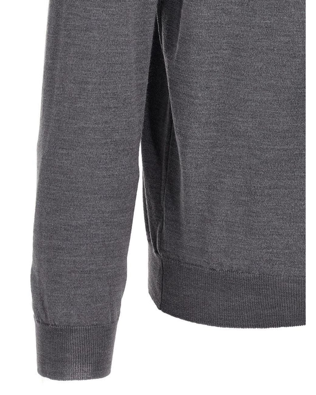 Zanone Gray Wool Polo Shirt for men