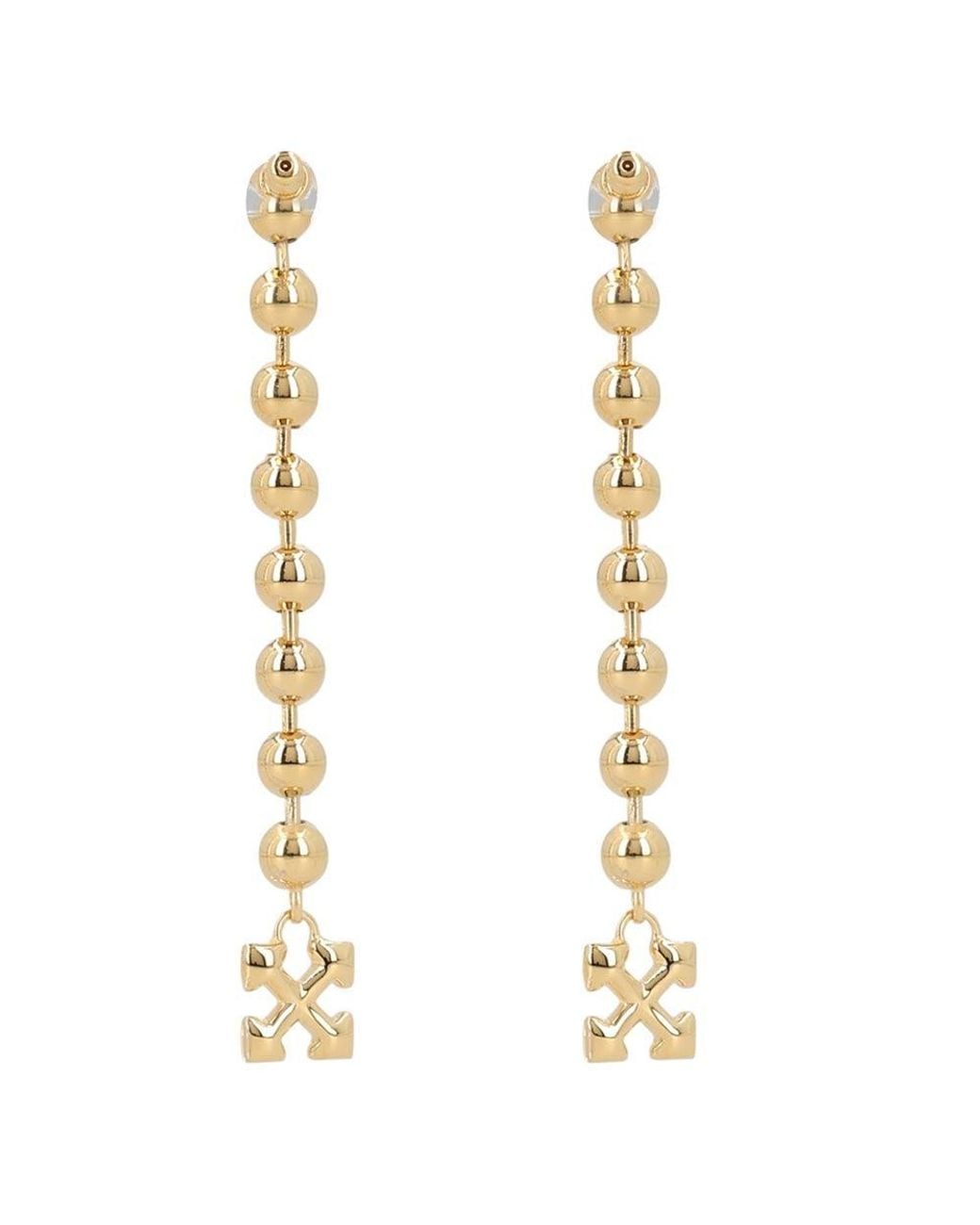 Off-White c/o Virgil Abloh Metallic Logo Drop Earrings
